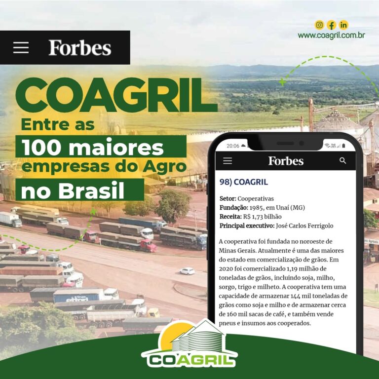 Leia mais sobre o artigo Coagril entre as 100 maiores empresas do Agro Brasileiro