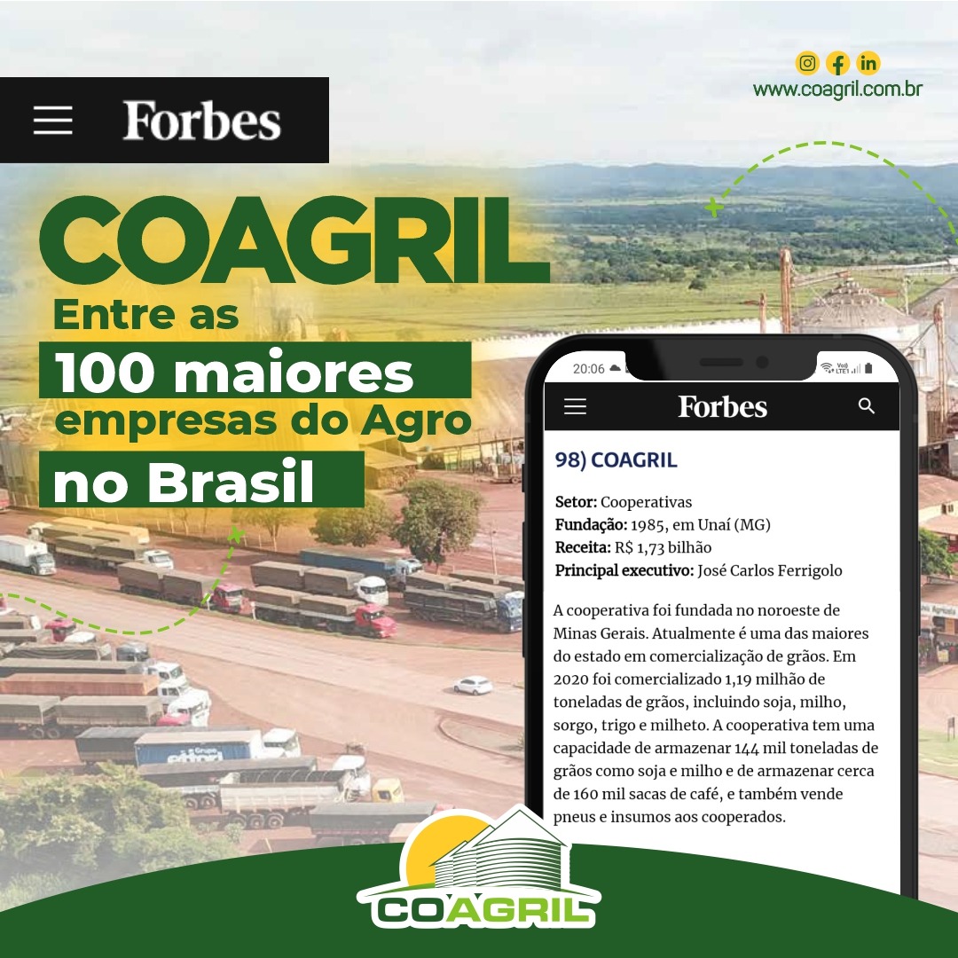 Você está visualizando atualmente Coagril entre as 100 maiores empresas do Agro Brasileiro